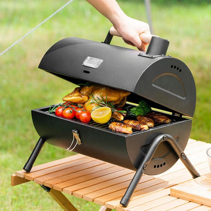 Mini Drum Charcoal BBQ Grill Portable