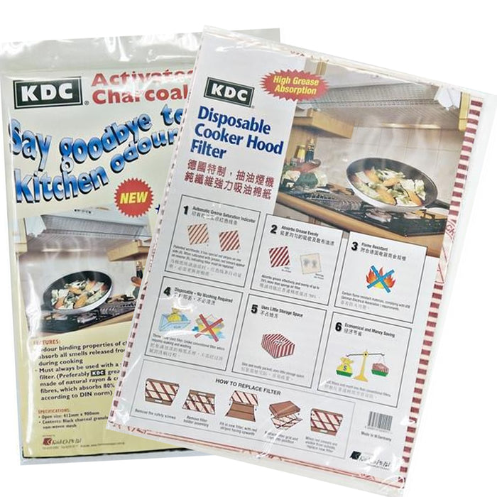KDC Charcoal Filter Sheet + KDC Grease Filter Paper Set Carton (10 pieces)