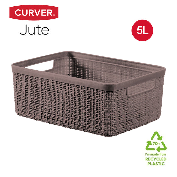 Jute Small Basket 5L Peppercorn