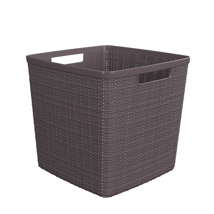 Jute Storage Basket Cube 17L Peppercorn