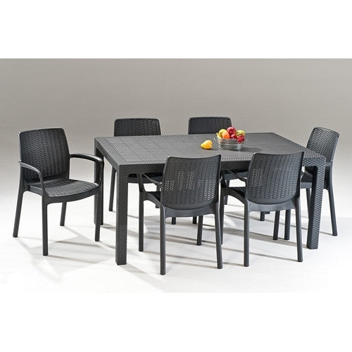 6 Bali Chairs and Melody Outdoor Table Set