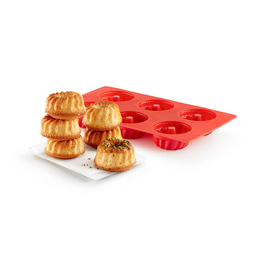 Gourmet Mini Savarin Baking Mould 6 Cav