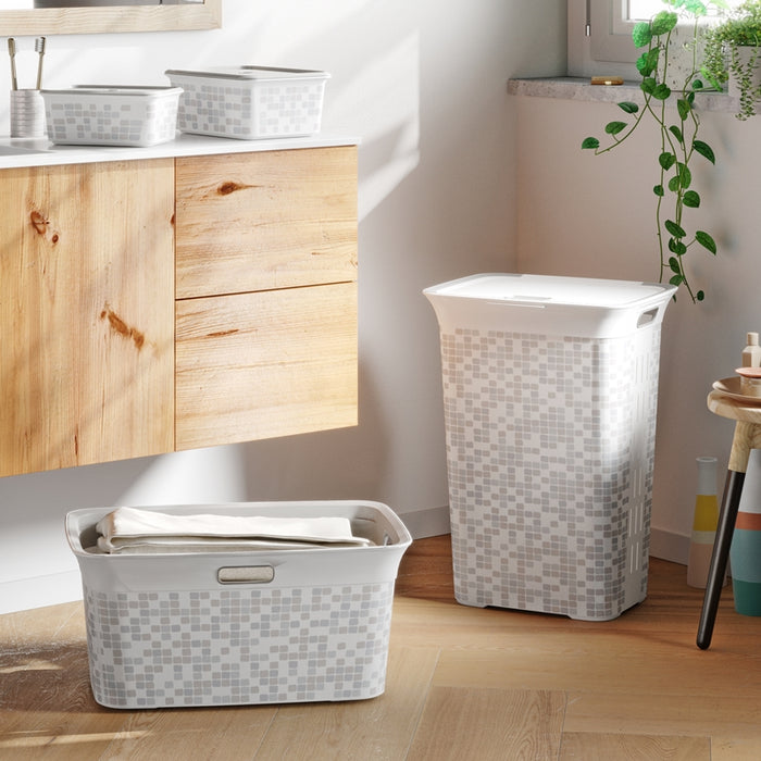 Chic Laundry Hamper Mosaic 60L with Lid