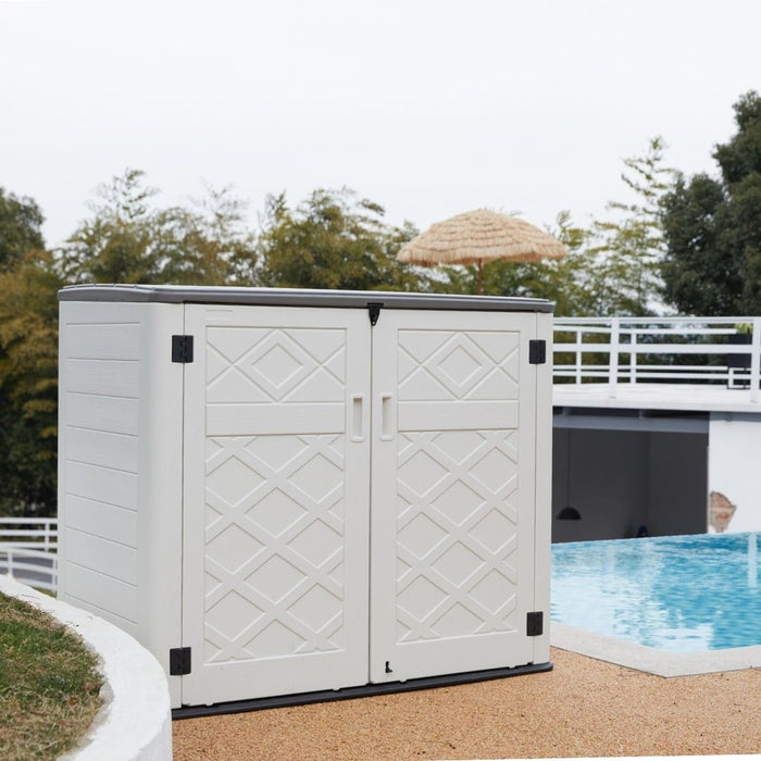 MIA Outdoor Utility Garden Shed White + 2 Shelf