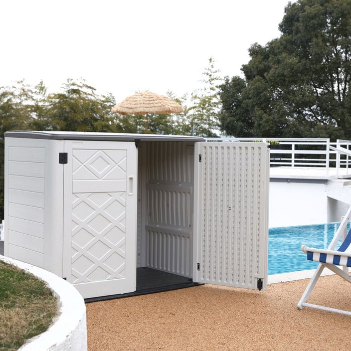 MIA Outdoor Utility Garden Shed White + 2 Shelf