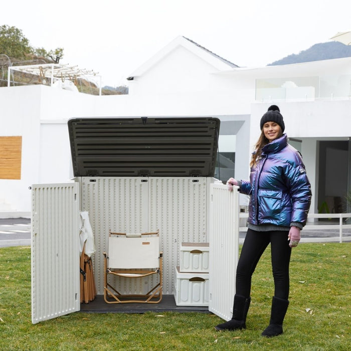 MIA Outdoor Utility Garden Shed White + 2 Shelf