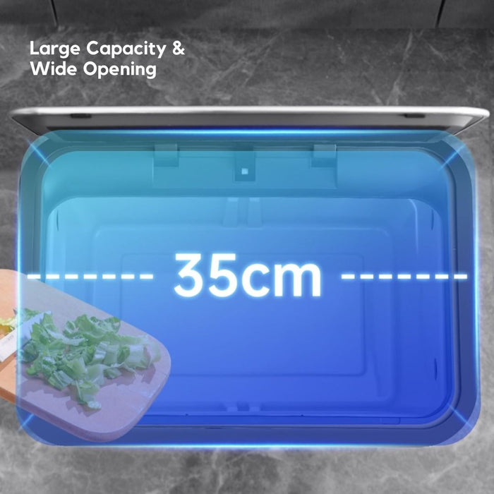 Stainless Steel 20L Press Bin with legs