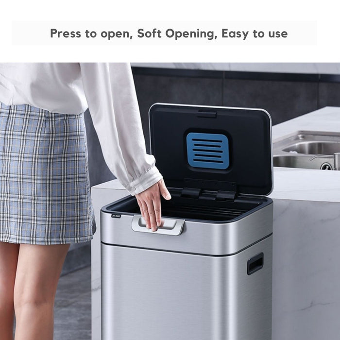 Stainless Steel 20L Press Bin with legs