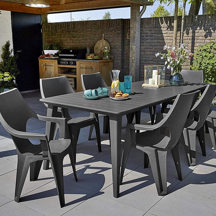 Lima Long Outdoor Dining Table Graphite 240cm