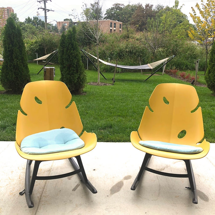 Monstera Outdoor Patio Rocking Chair Yellow