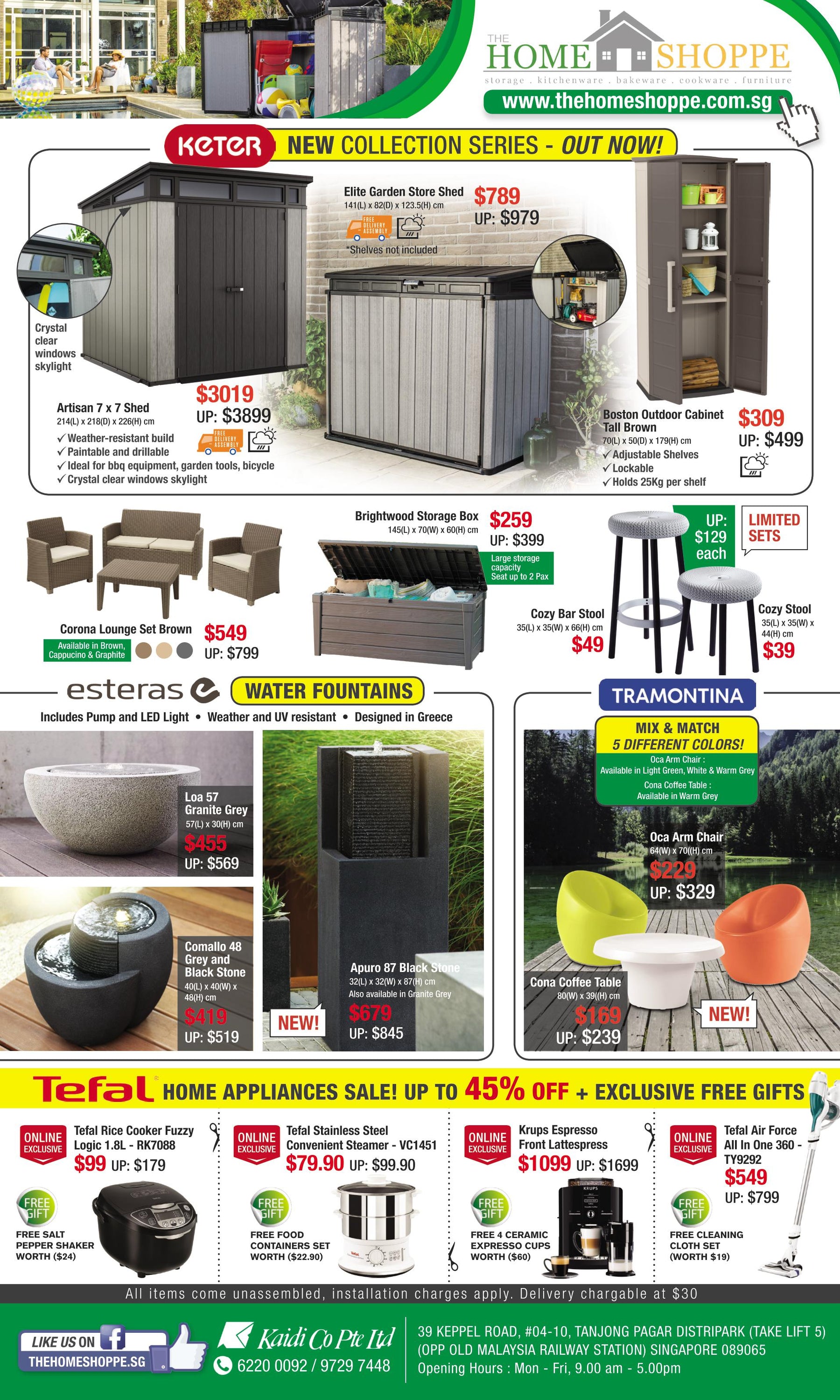 April Outdoor Garden Furniture and Water fountain Sale