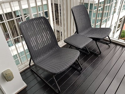 keter rio patio outdoor lounger set waterproof for balcony