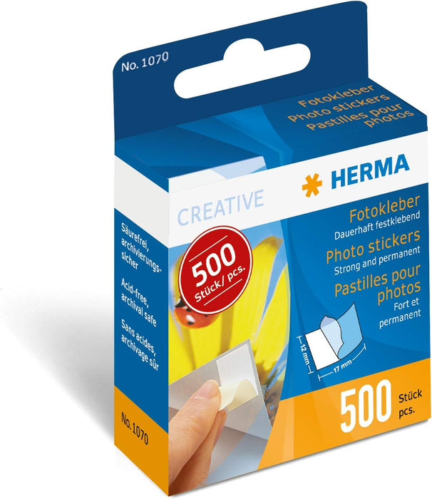 Photo stickers in cardboard dispenser, 500 pcs (1070)