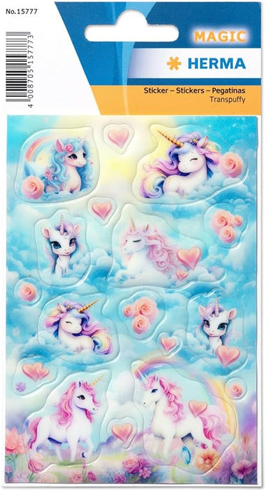 15777 Motif Series Sticker Magic Happy Unicorns Transpuffy