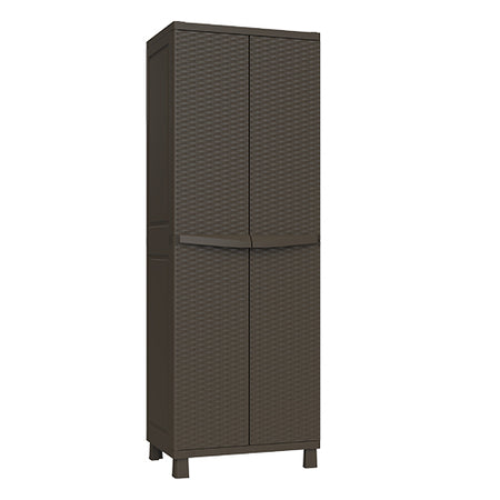 (Bundle set) Keter Rattan Tall Multipurpose Cabinet + Rattan Base Cabinet with Legs