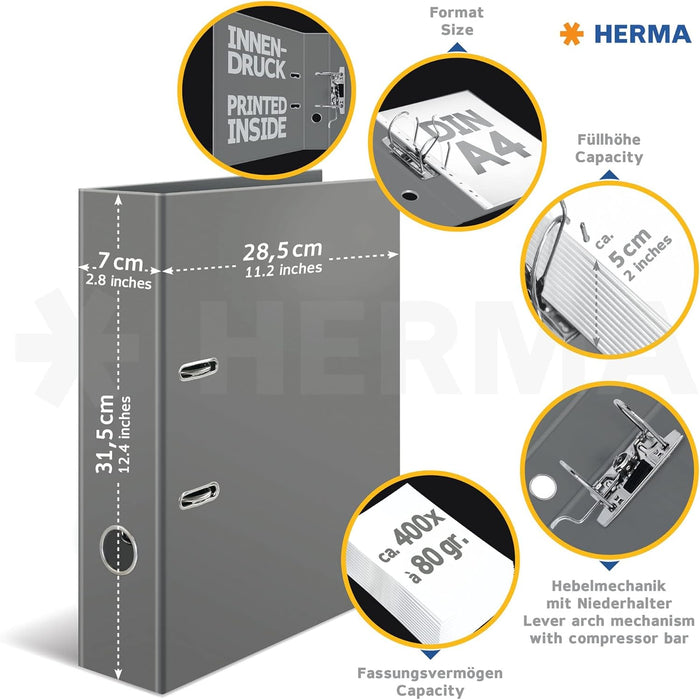 HERMA A4 Ring Arch File Winter Sports 20108