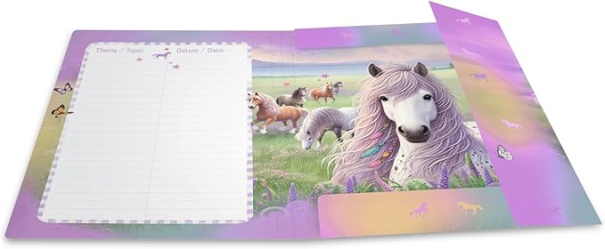 20117 Motif Series Elasticated Folder A4 Horse World