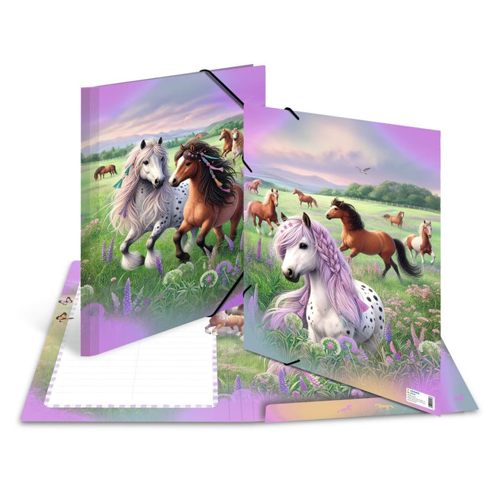 20118 Motif Series  Elasticated Folder A3 Horse World