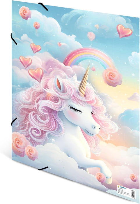 20138 Motif Series Elasticated Folder A3 Happy Unicorns