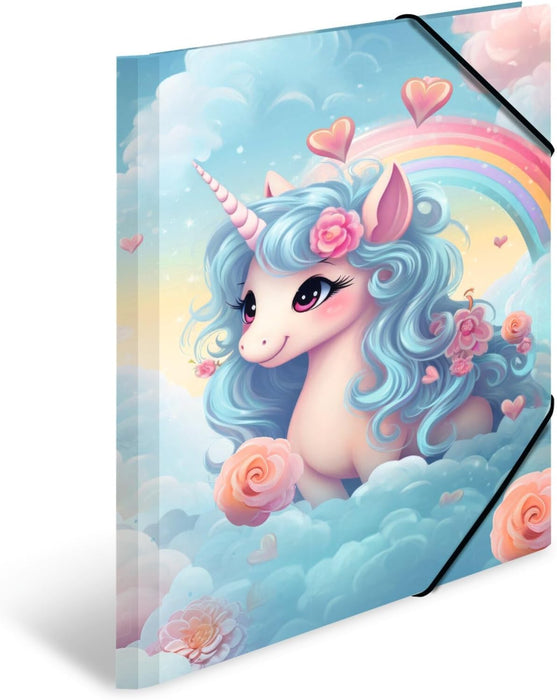 20138 Motif Series Elasticated Folder A3 Happy Unicorns