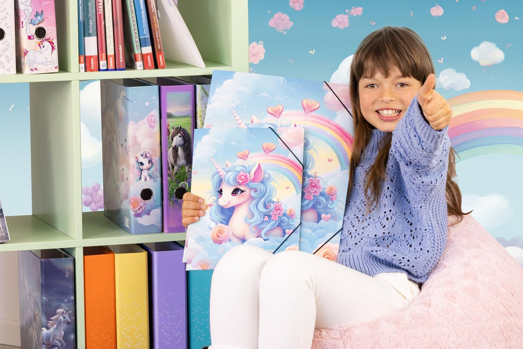 20138 Motif Series Elasticated Folder A3 Happy Unicorns