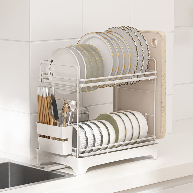 Tier Kitchen Dish Drying Rack Rust Resistant White Rust Proof
