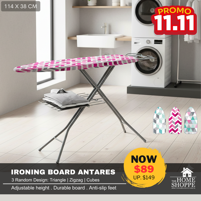 Ironing Board Antares with Underboard Linen Shelf 114 x 38
