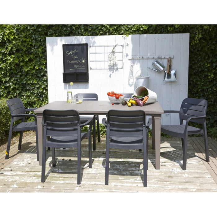 Futura Table + 4 Tisara Chairs Graphite