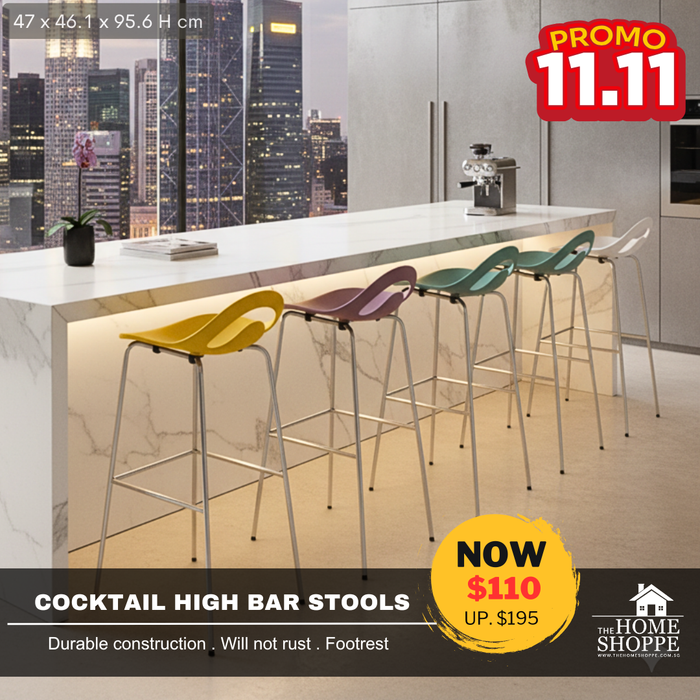 Phoenix Cocktail High Bar Stools (5 Color)