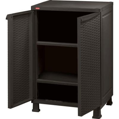 (Bundle set) Keter Rattan Tall Multipurpose Cabinet + Rattan Base Cabinet with Legs