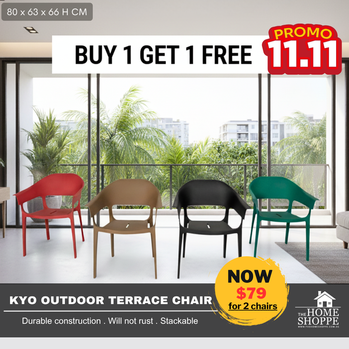 Phoenix Kyo Outdoor Terrace Chair (Buy 1 Free 1)