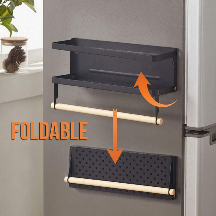 Magnetic Fridge Side Shelf Foldable Spice Rack Small