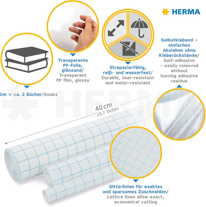 HERMA Self Adhesive Film 2M Transparent 7002