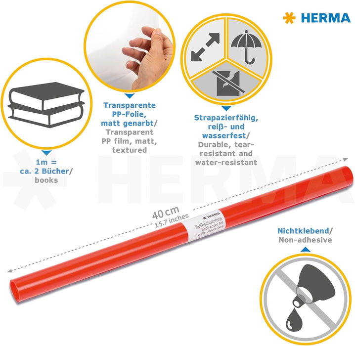 HERMA Book Cover Film 2M Red 7362