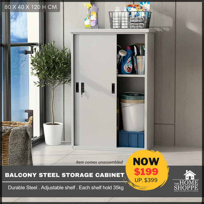 Balcony Steel Storage Cabinet Grey