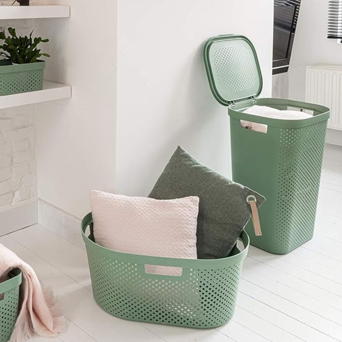 Infinity Laundry Hamper 60L Dots Green