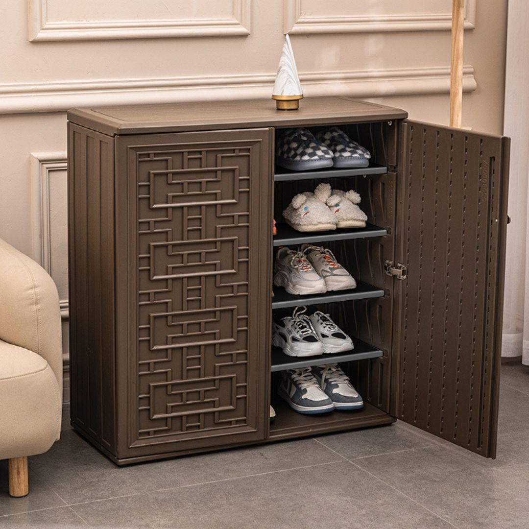 AVA Multipurpose Waterproof Outdoor Storage Shoe Cabinet Brown