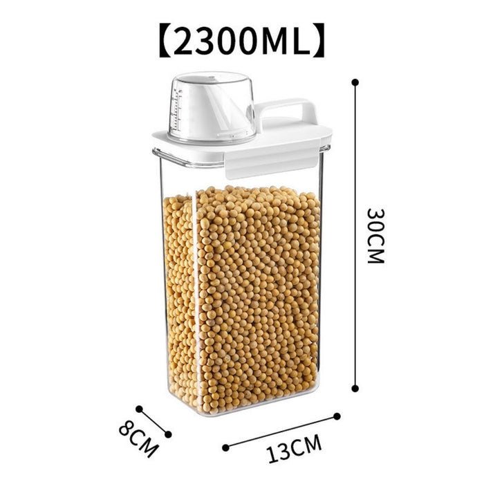 Airtight Food Grains Cereal Container with Measuring Cup