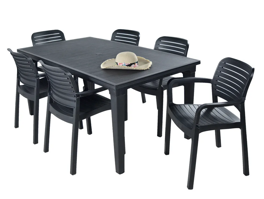 Futura Table + Chloe Chair Graphite