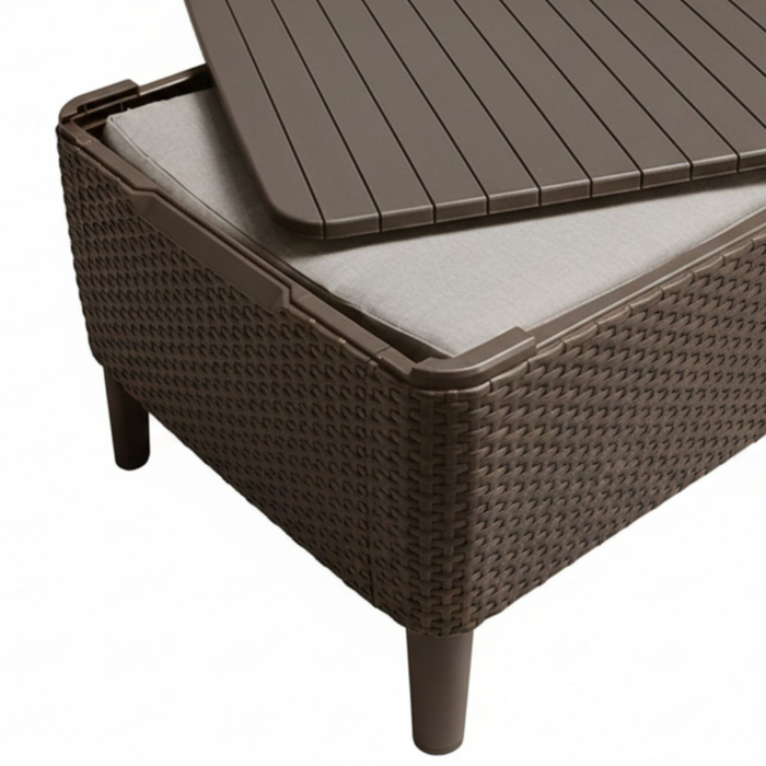 Salemo Outdoor Balcony Set Brown + Cushion