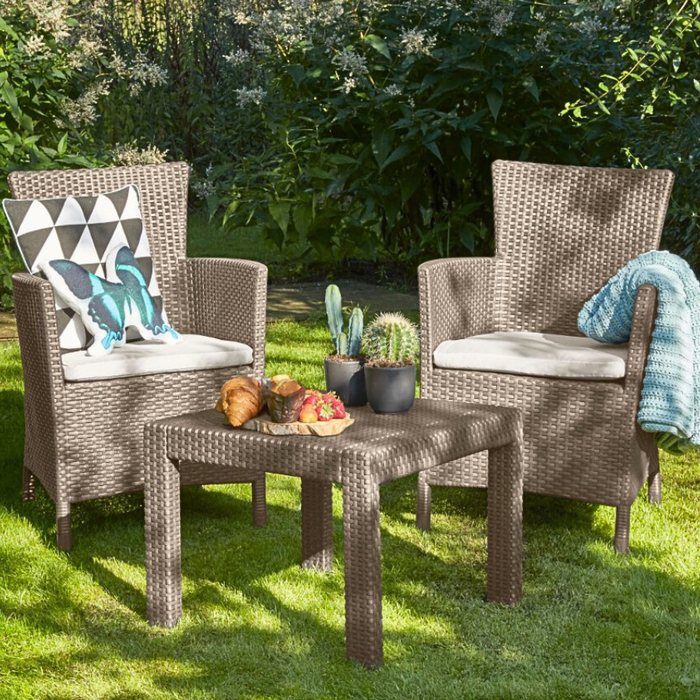 Rosario Balcony Sofa Set Cappuccino + Cushion