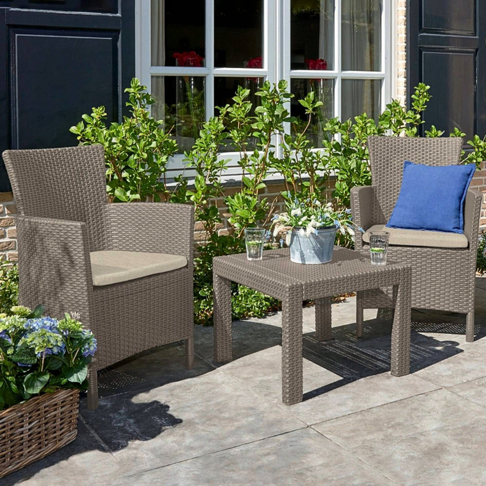 Rosario Balcony Sofa Set Cappuccino + Cushion