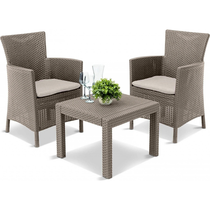 Rosario Balcony Sofa Set Cappuccino + Cushion