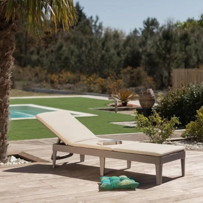 Jaipur Outdoor Sun lounger Cappuccino With Cushion