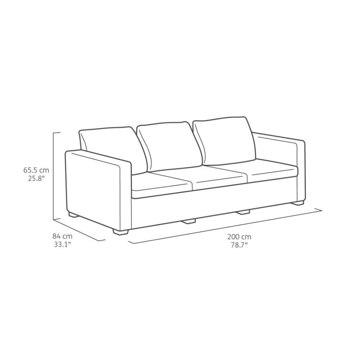 Salta 3 Seater Sofa Graphite