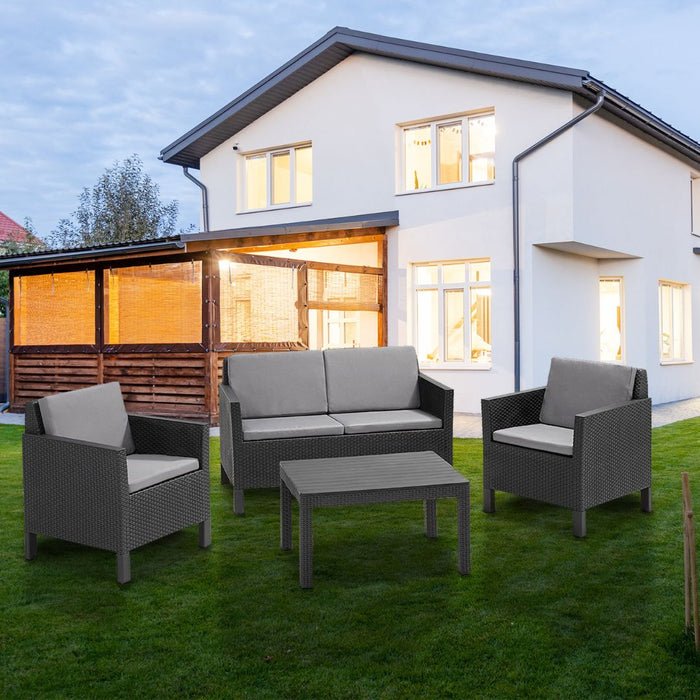 Chicago Outdoor Sofa 4 PC set Graphite