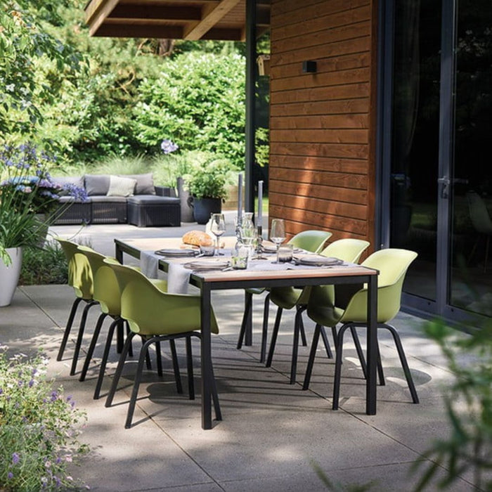 Porto Table Outdoor Dining set with 4 Noa Chair Green