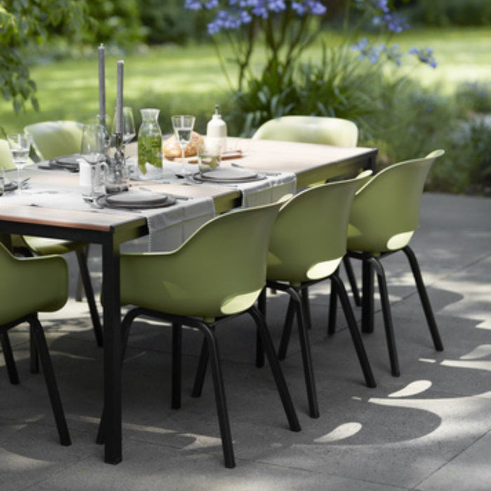 Porto Table Outdoor Dining set with 4 Noa Chair Green