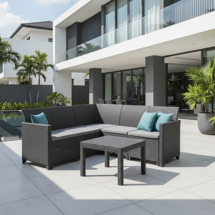 Marie 5 Seater Outdoor Corner Sofa Graphite
