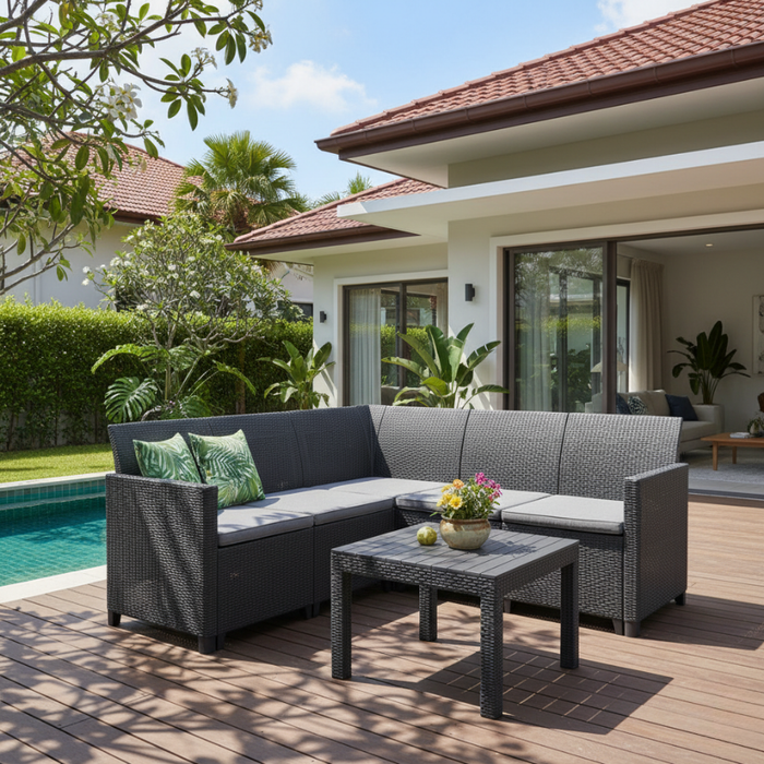 Marie 5 Seater Outdoor Corner Sofa Graphite